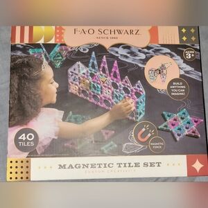 Magnetic Tile Fao Schwart New Set 40pc Kids Toy Building Set Perfect Gift Item
